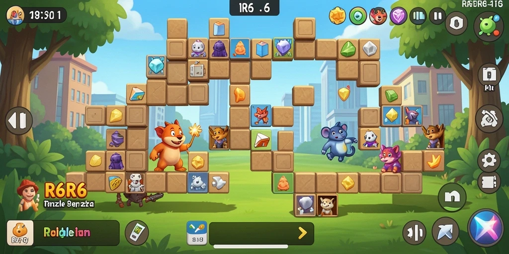Screenshot utama R6R6 menunjukkan gameplay Puzzle yang menarik.
