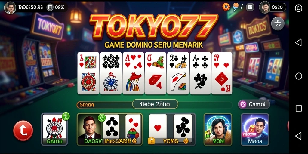Tampilan gameplay Domino yang seru dalam TOKYO77.